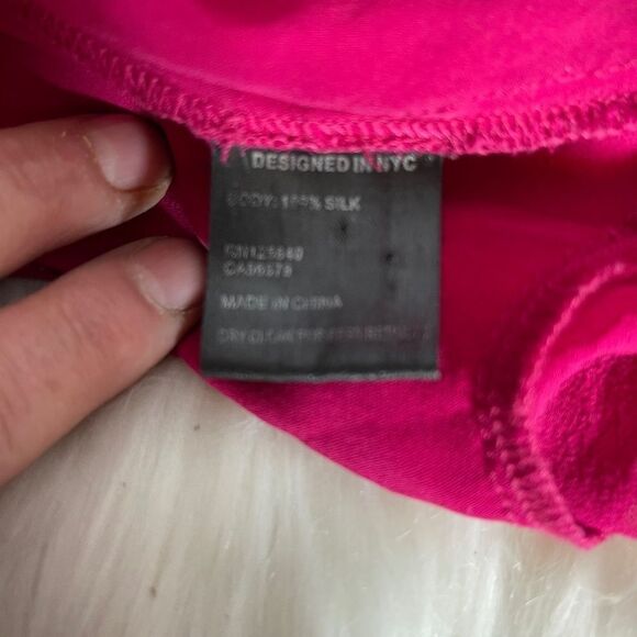 Intermix Fuschia Pink Sheer Ruffled Blouse Sz S - Picture 6 of 6